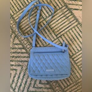 Vera Bradley Quilted Forget Me Not Blue Small Crossbody Bag Cotton Spring NWT